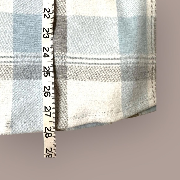 Soft Surroundings Mad About Plaid Cozy Soft Top Roll Up Sleeves Blue Small Tunic - Picture 13 of 13